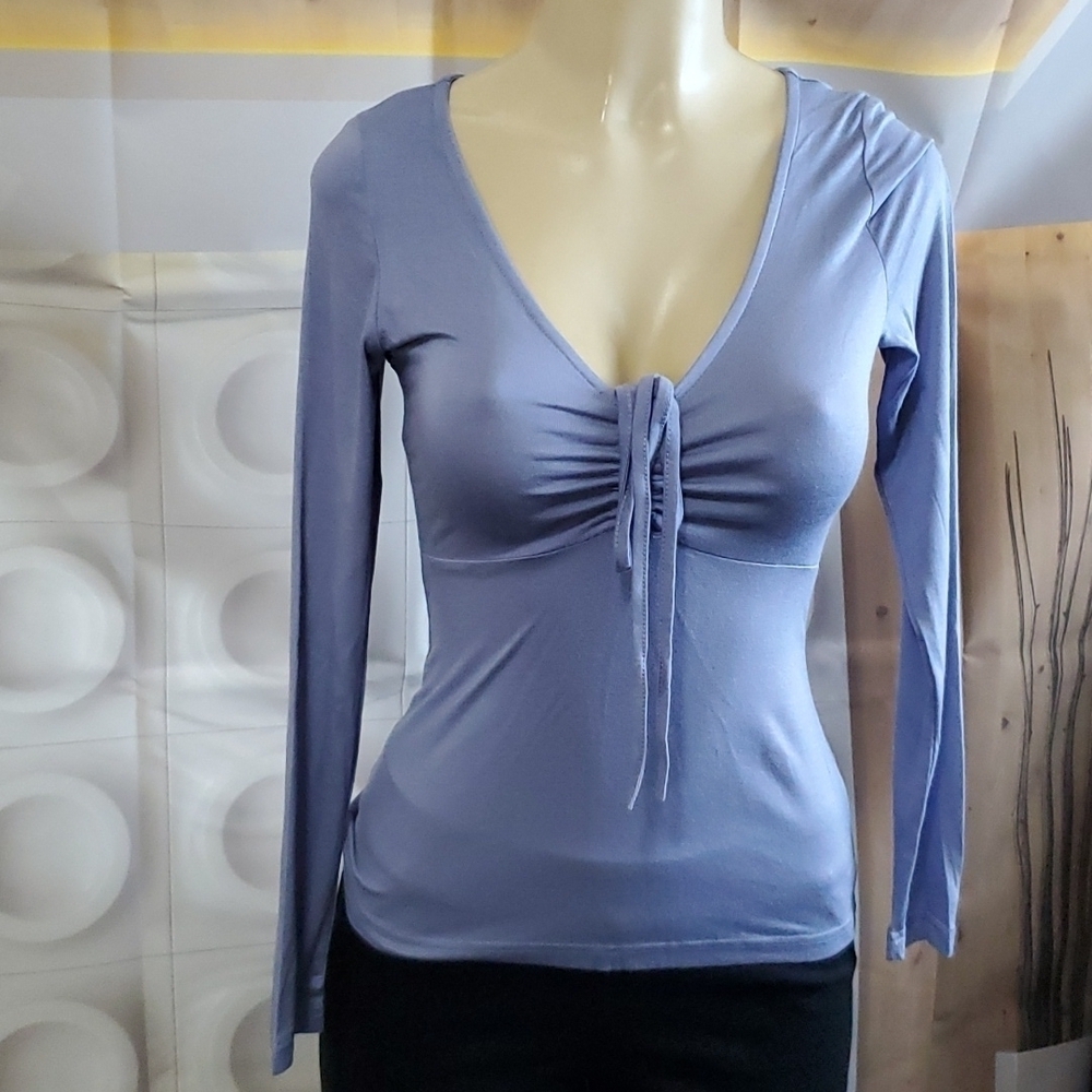 NWT Pret-a-porTEE Cinched Front long sleeve top Size XS